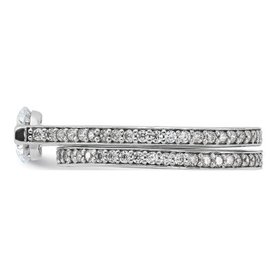 Sterling Silver CZ Eternity Engagement Ring Set – view 5