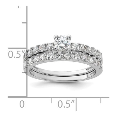 Sterling Silver CZ Ring & Band Set – view 6