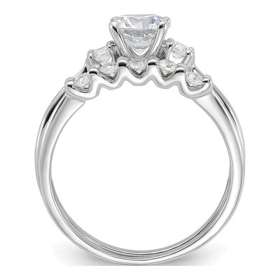 Sterling Silver CZ Engagement Ring & Band Set – view 3