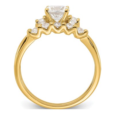 Sterling Silver Gold-Plated CZ Engagement Ring Set – view 3