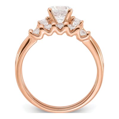 Sterling Silver Rose Gold-Plated CZ Bridal Ring Set – view 3