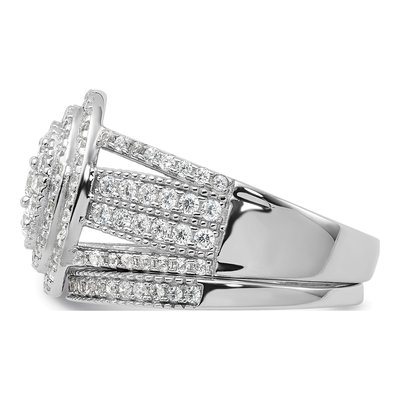 Sterling Silver CZ Ring & Band Set – view 4