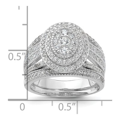Sterling Silver CZ Ring & Band Set – view 6