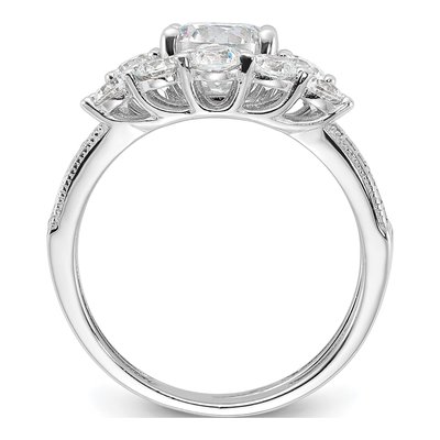 Sterling Silver CZ Engagement Ring & Band Set – view 3