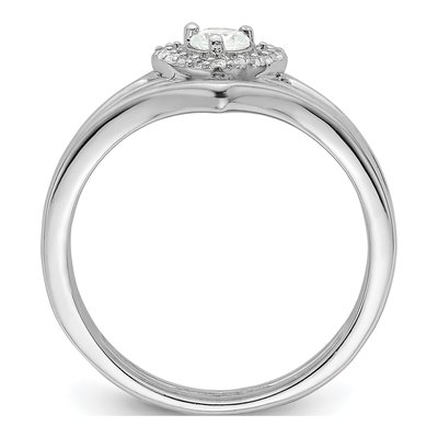 Sterling Silver CZ Heart & Band Three-Ring Set – view 3