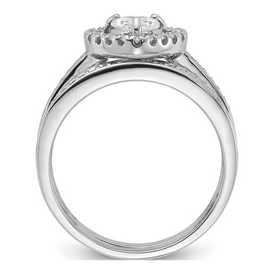 Sterling Silver CZ Heart & Band Ring Set – view 3