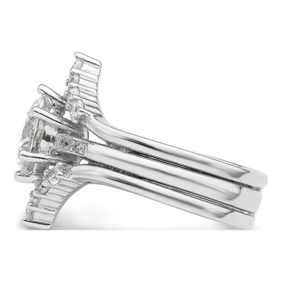 Sterling Silver CZ Three-Ring Set – view 4