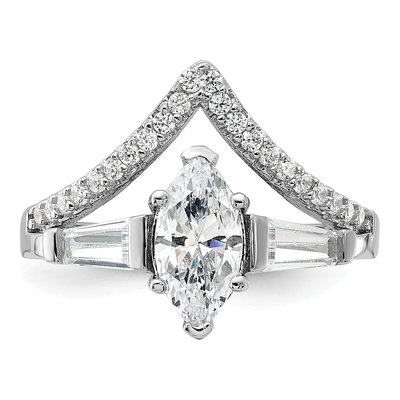 Sterling Silver CZ Marquise Ring – view 5