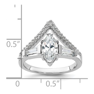 Sterling Silver CZ Marquise Ring – view 6
