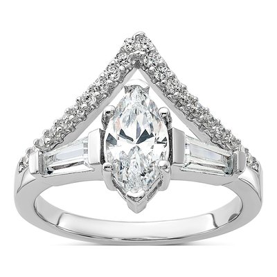 Sterling Silver CZ Marquise Ring