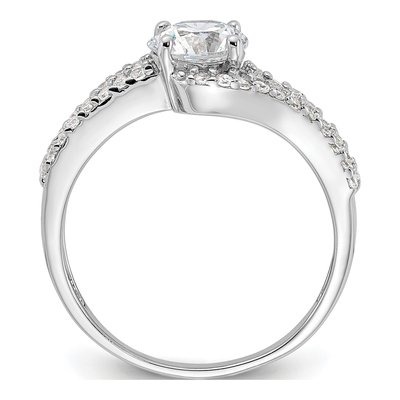 Sterling Silver CZ Double Row Ring – view 3