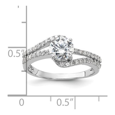 Sterling Silver CZ Double Row Ring – view 6