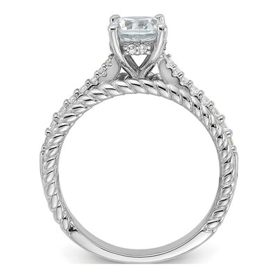 Sterling Silver CZ Fancy Engagement Ring – view 3