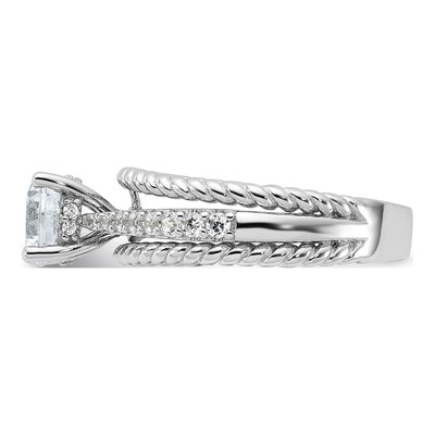 Sterling Silver CZ Fancy Engagement Ring – view 4