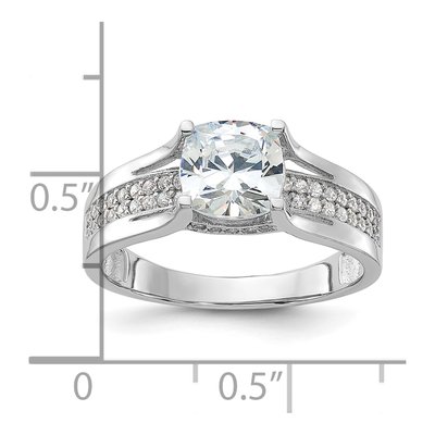 Sterling Silver CZ Engagement-Style Engagement Ring – view 6