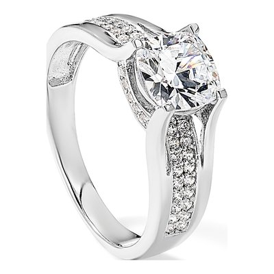Sterling Silver CZ Engagement-Style Engagement Ring – view 8