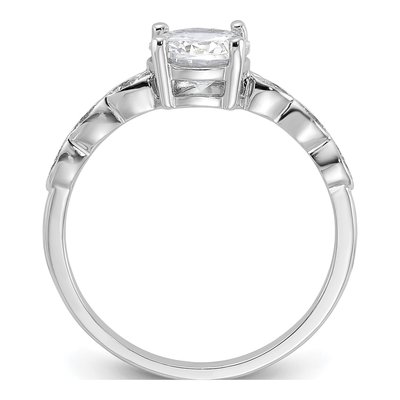 Sterling Silver CZ Engagement Ring – view 3