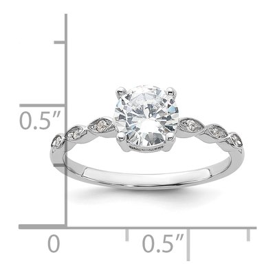 Sterling Silver CZ Engagement Ring – view 6