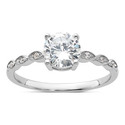 Sterling Silver CZ Engagement Ring