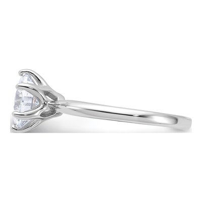 Sterling Silver CZ Prong Solitaire Engagement Ring – view 4