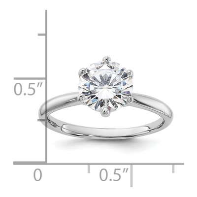 Sterling Silver CZ Prong Solitaire Engagement Ring – view 6