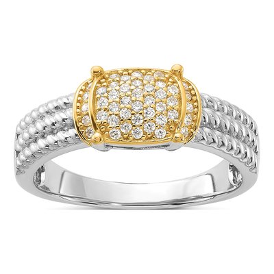 Sterling Silver CZ Pave Ring