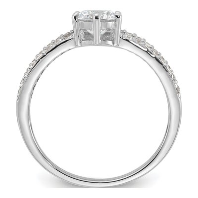 Sterling Silver CZ Double Ring – view 3