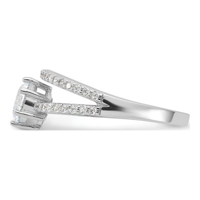 Sterling Silver CZ Double Ring – view 4