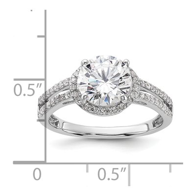Sterling Silver CZ Halo Engagement Ring – view 6