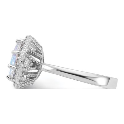 Sterling Silver CZ Round Halo Ring – view 4