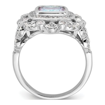 Sterling Silver CZ Clear Iridescent Ring – view 3