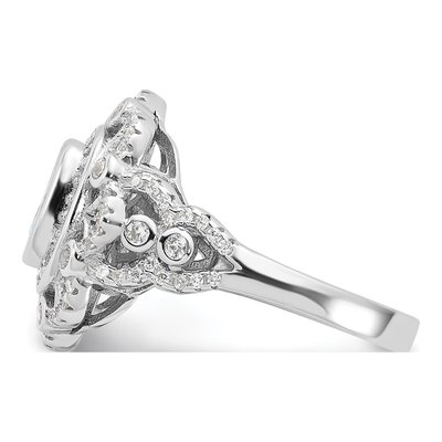 Sterling Silver CZ Clear Iridescent Ring – view 4