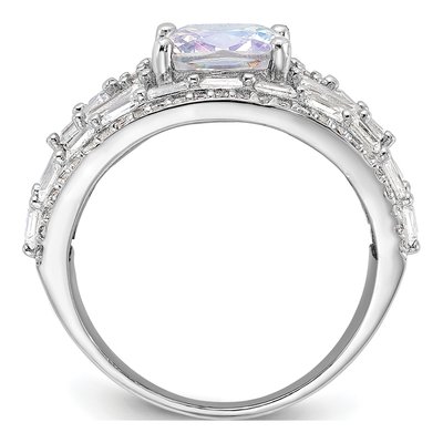 Sterling Silver CZ Clear Iridescent Ring – view 3