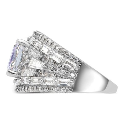 Sterling Silver CZ Clear Iridescent Ring – view 4