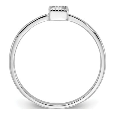Sterling Silver CZ Square Promise Ring – view 3