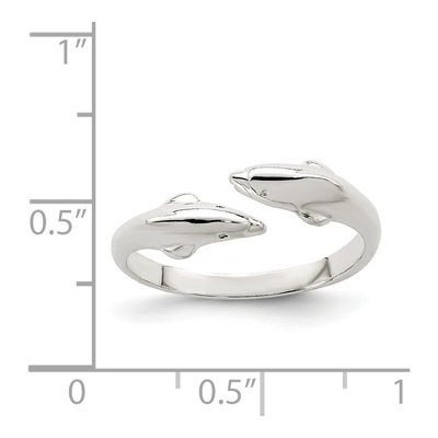 Sterling Silver Dolphin Toe Ring – view 4