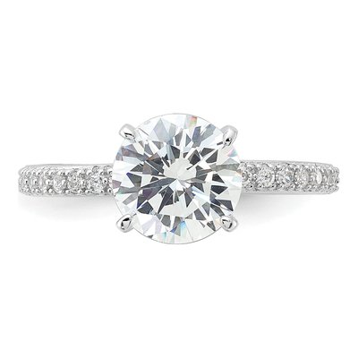 Sterling Silver CZ Solitaire Eternity Ring – view 5