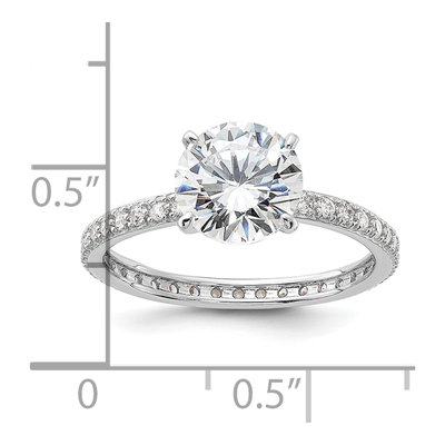 Sterling Silver CZ Solitaire Eternity Ring – view 6