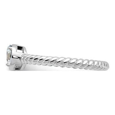 Sterling Silver CZ Twisted Engagement Ring – view 4