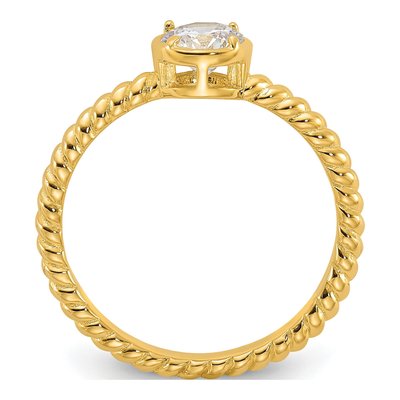 Gold-Plated Sterling Silver CZ Twisted Ring – view 3