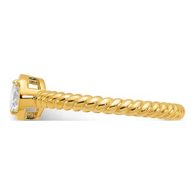Gold-Plated Sterling Silver CZ Twisted Ring – view 4