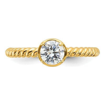 Gold-Plated Sterling Silver CZ Twisted Ring – view 5