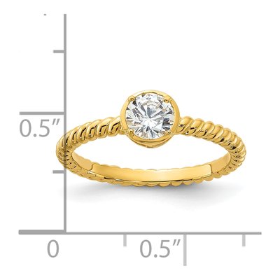 Gold-Plated Sterling Silver CZ Twisted Ring – view 6
