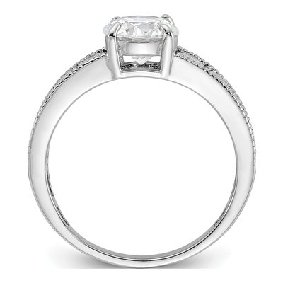 Sterling Silver CZ Channel Engagement Bridal Set – view 3