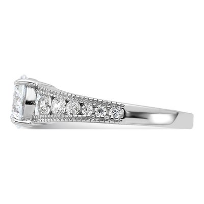 Sterling Silver CZ Channel Engagement Bridal Set – view 4