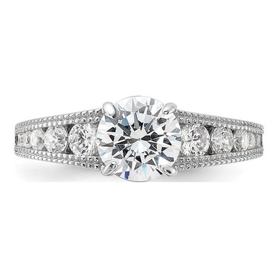 Sterling Silver CZ Channel Engagement Bridal Set – view 5