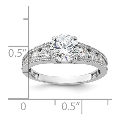 Sterling Silver CZ Channel Engagement Bridal Set – view 6