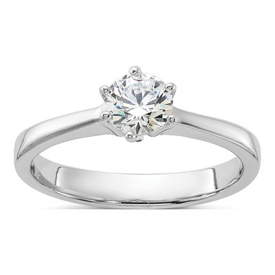 Sterling Silver CZ Engagement Ring