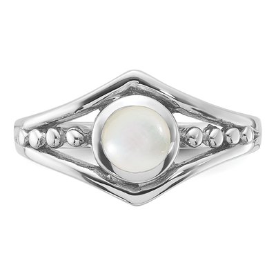 Sterling Silver Mother of Pearl Ring – view 4