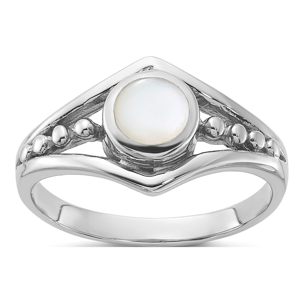 Sterling Silver Mother of Pearl Ring, Size 6
